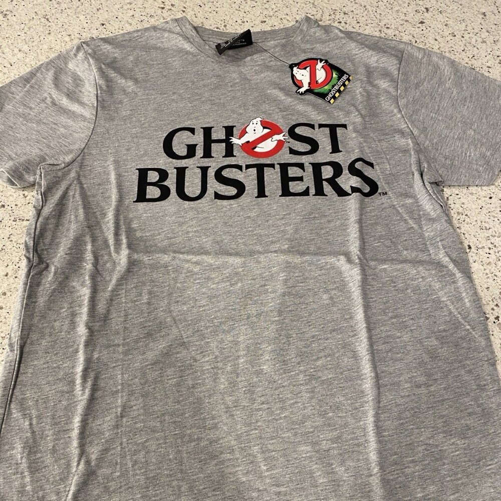 Ghostbusters Logo Graphic T-Shirt Classic Gray Tee Men’s Size M NWT